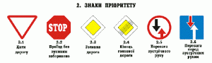 знаки пріоритету