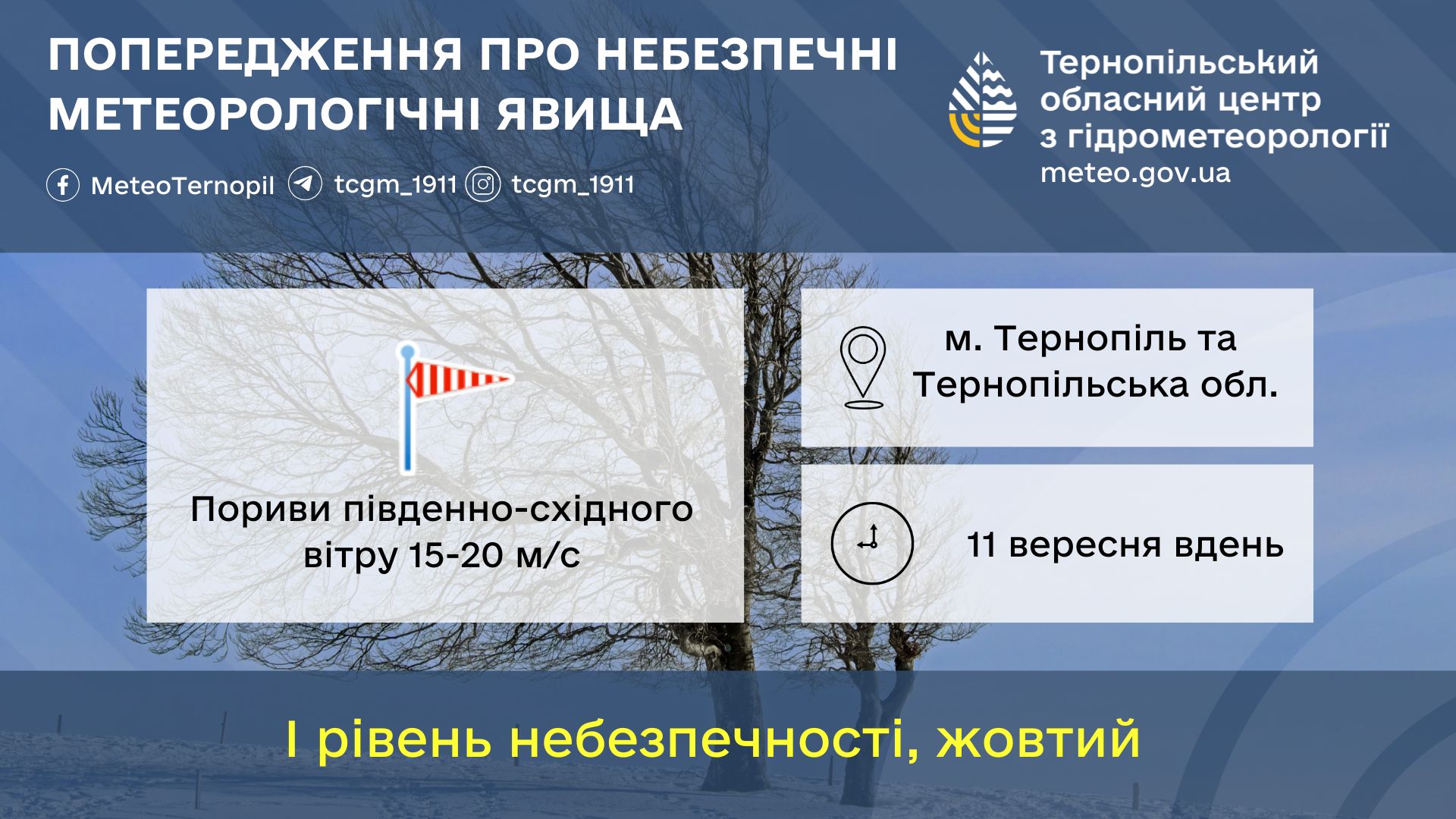Warning about dangerous phenomena