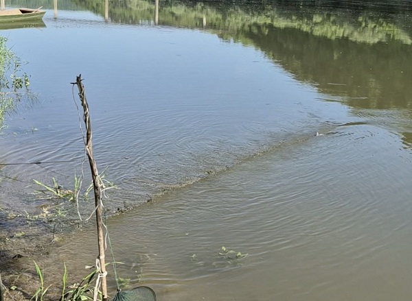 Ternopil fish protection patrol on the lake shore